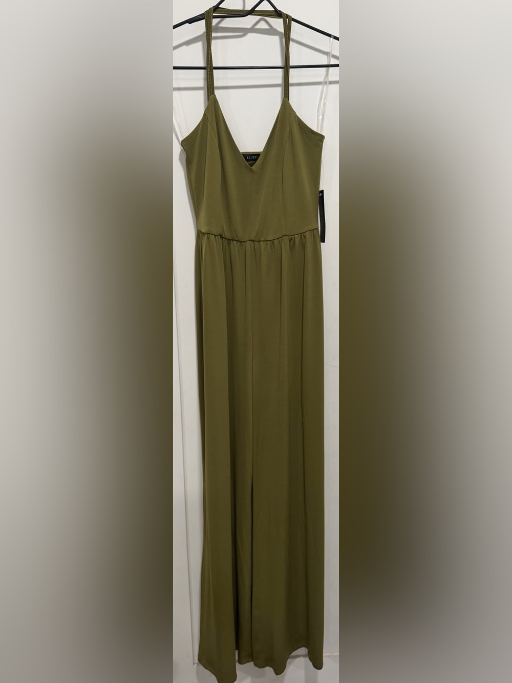 Ellen Olive Green Wide-Leg Jumpsuit
